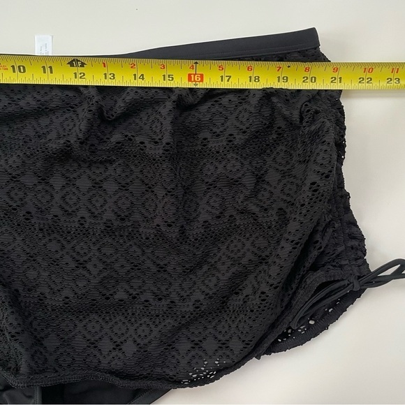 Cacique No-Wire Blouson Crochet Swim Tankini Top & Swim Skirt BLACK Size 22/24 - Picture 16 of 16